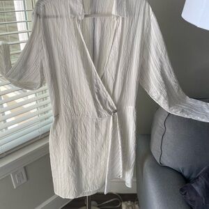 Fashion Nova White and Black Striped Top